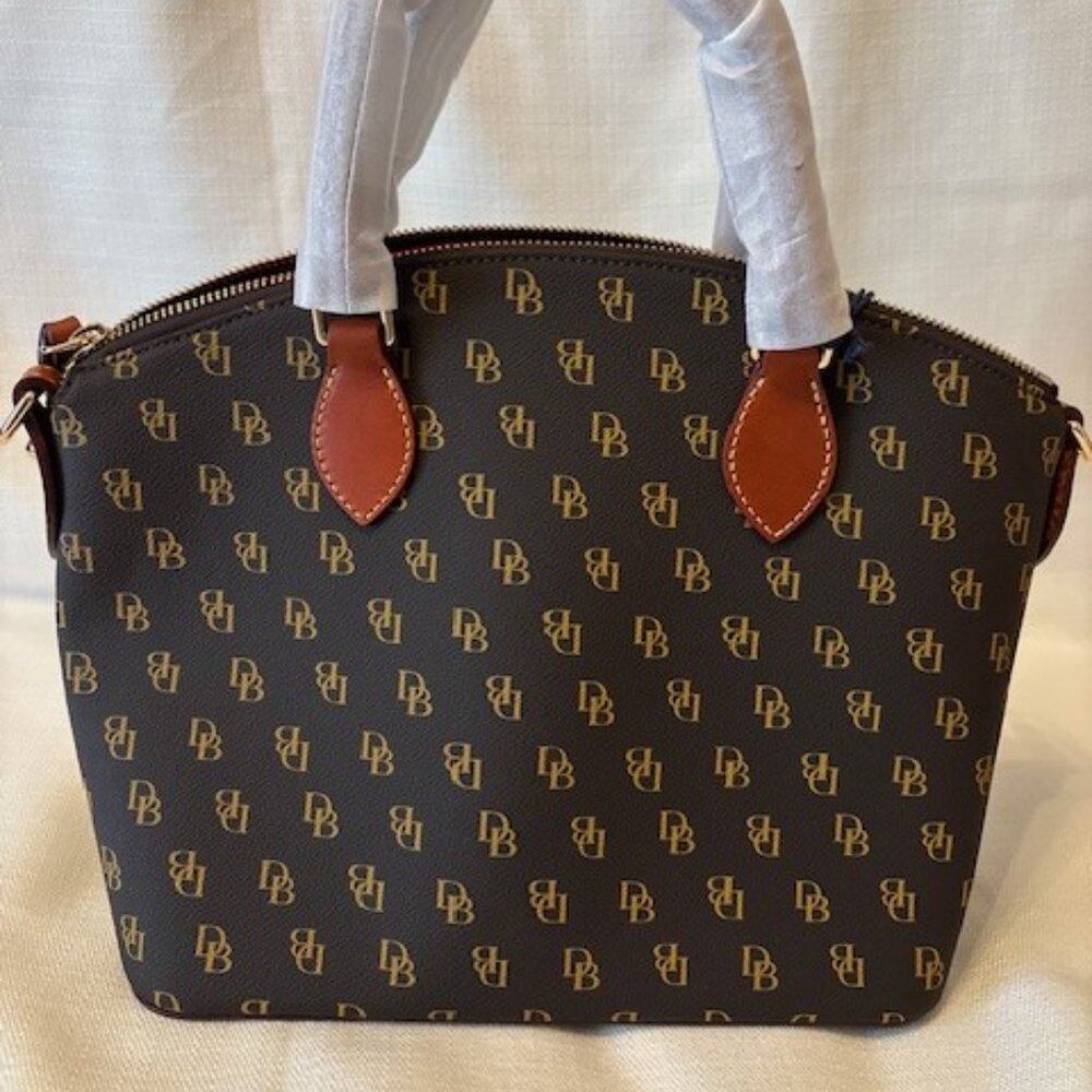 Dooney & Bourke Brown and Tan Satchel, New - Picture 5 of 12